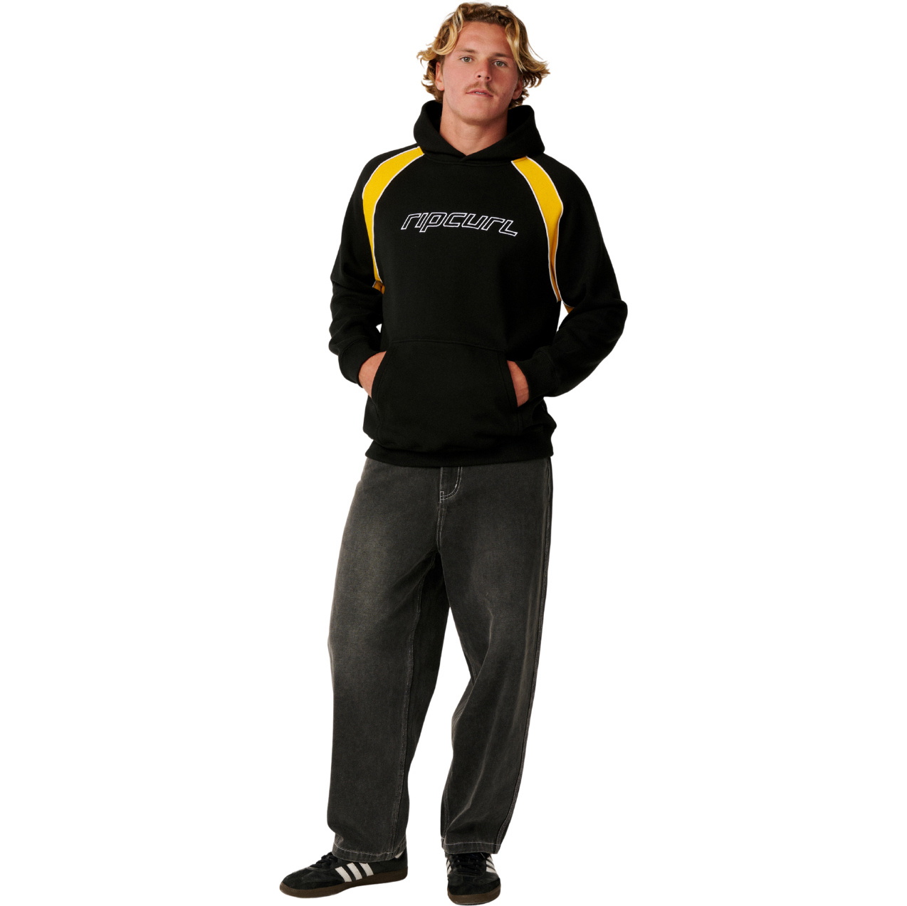 2026 Rip Curl Mens Archive Panel Ride Hoodie 0D1MFL - Black